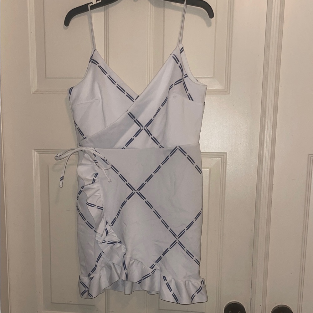 ASOS White and Blue Mini Dress